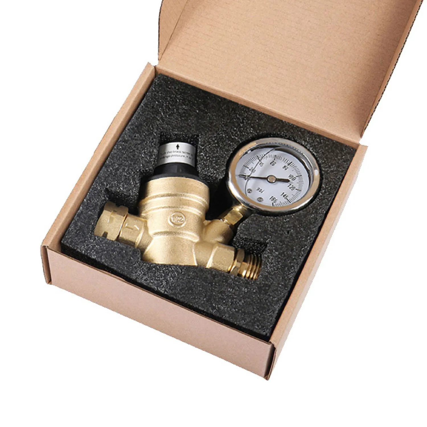 Lead-Free RV Water Pressure Regulator Valve with Inlet Screened Filter