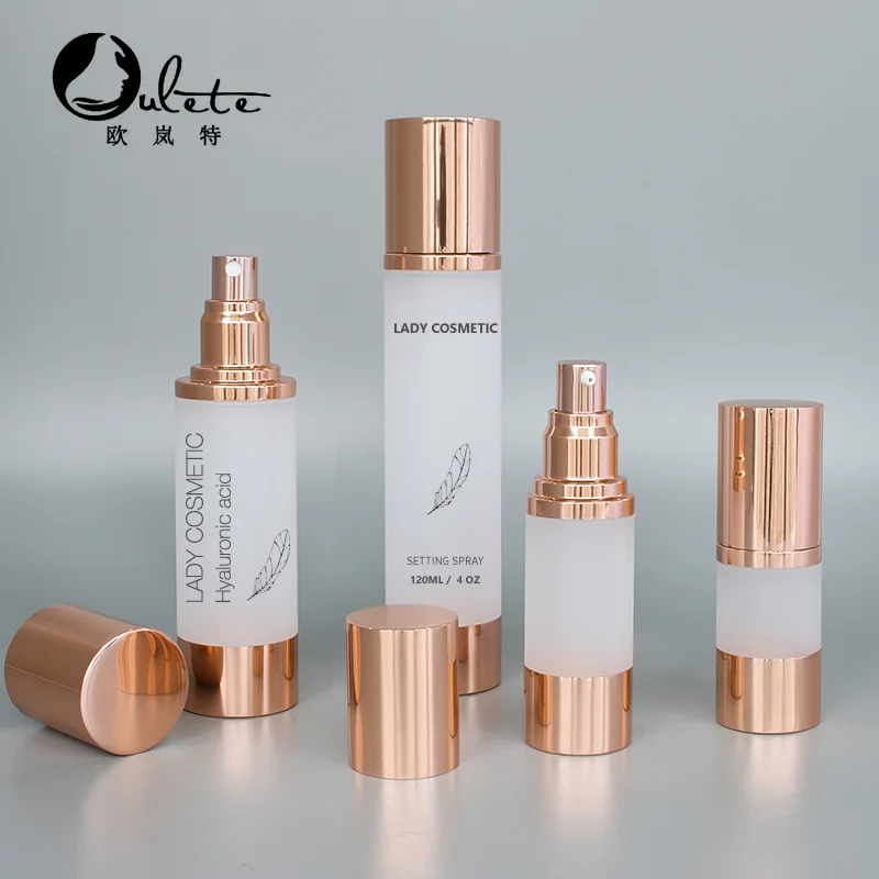 rose gold serum airless bottle 15ml 30ml 50ml lotion bottle 100ml 120ml cosmetic jar with rose gold lid