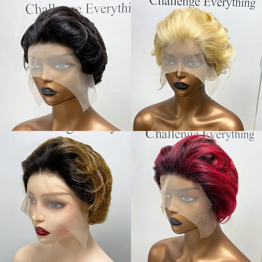 Wholesale Pixie Cut Wig Short Curly Bob Lace Wigs,Curly Short Bob Lace Wigs,Cheap Curly Human Hair Wig Vendors