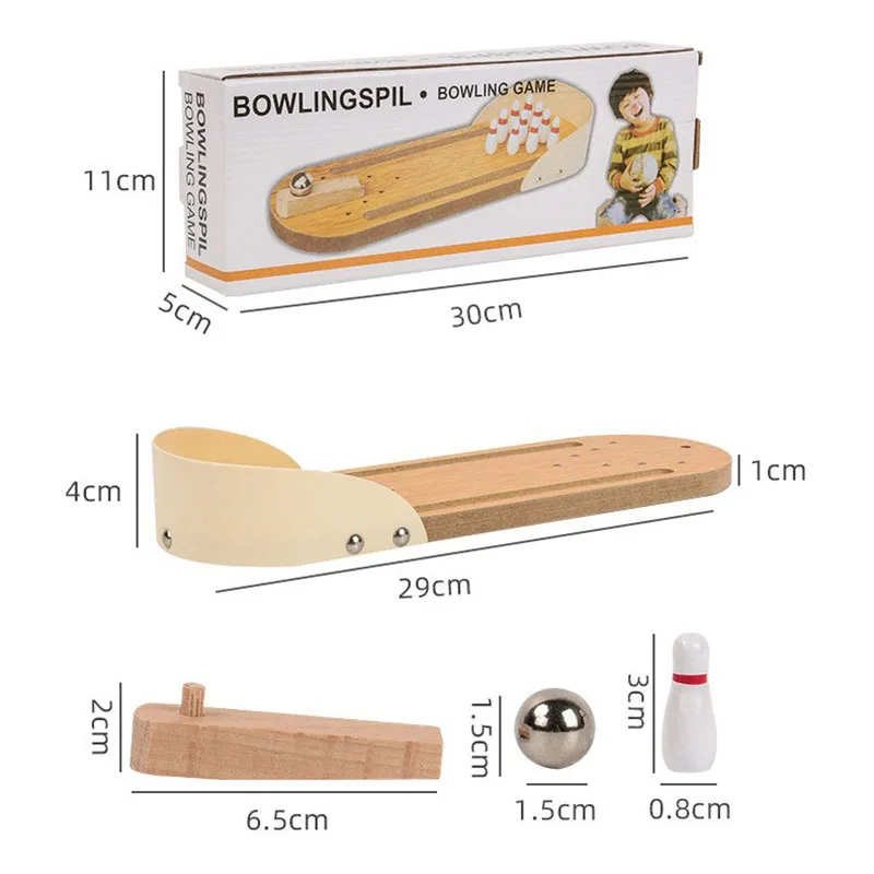 Mini Bowling Game Set with Bowling Alley Board for Adults and Kids Stress Relievers Desktop Bowling Toy