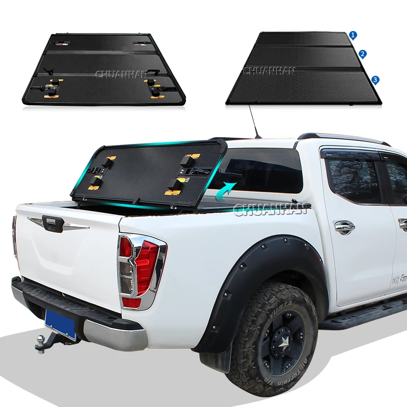 pickup tri-fold hard folding truck bed aluminum ranger tonneau cover for fordranger t6 t7