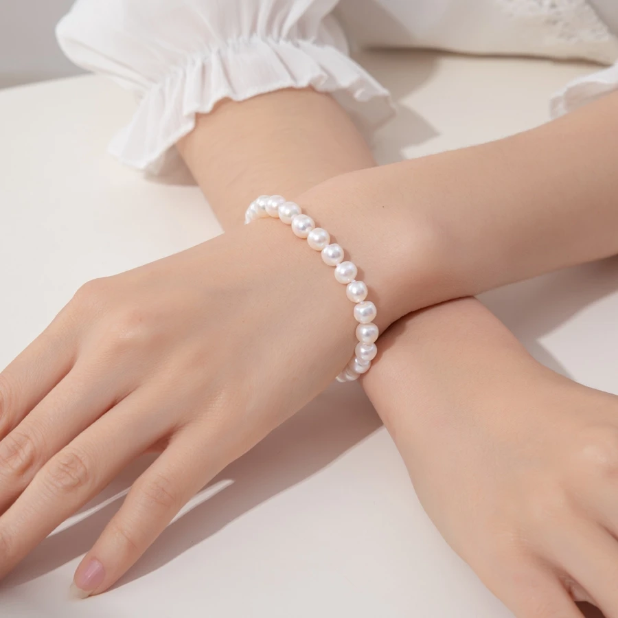  Haiyang free sample pulseira feminina real freshwater pearl bracelet minimalist jewelry handmade