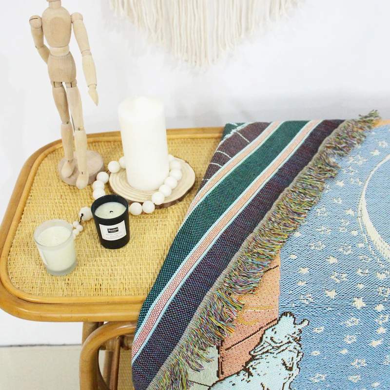 Woven Jacquard Cotton Tarot Tapestry The Moon Mysterious Europe Vintage Divination Star Tapestries Suppliers for Home Decoration