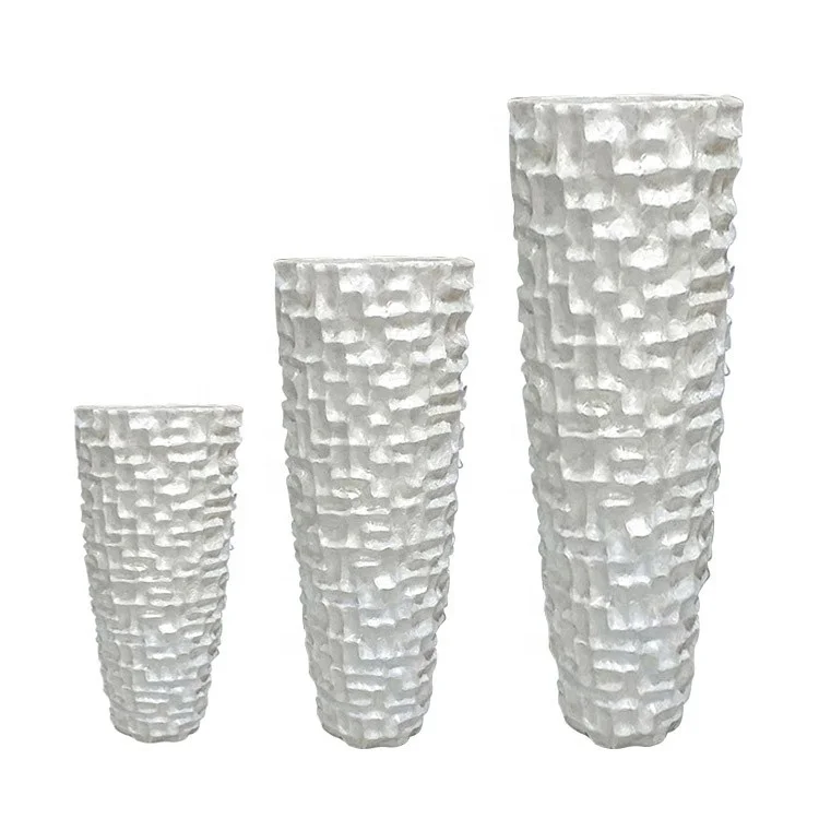 Unique shell vase home white shell flower pot for Nordic decorative