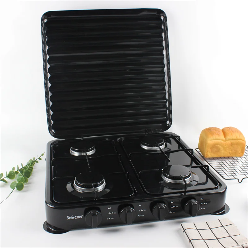 New Design Durable Windproof Portable Butane Cook Top Gas Stove 4 Burner Without Cylinder