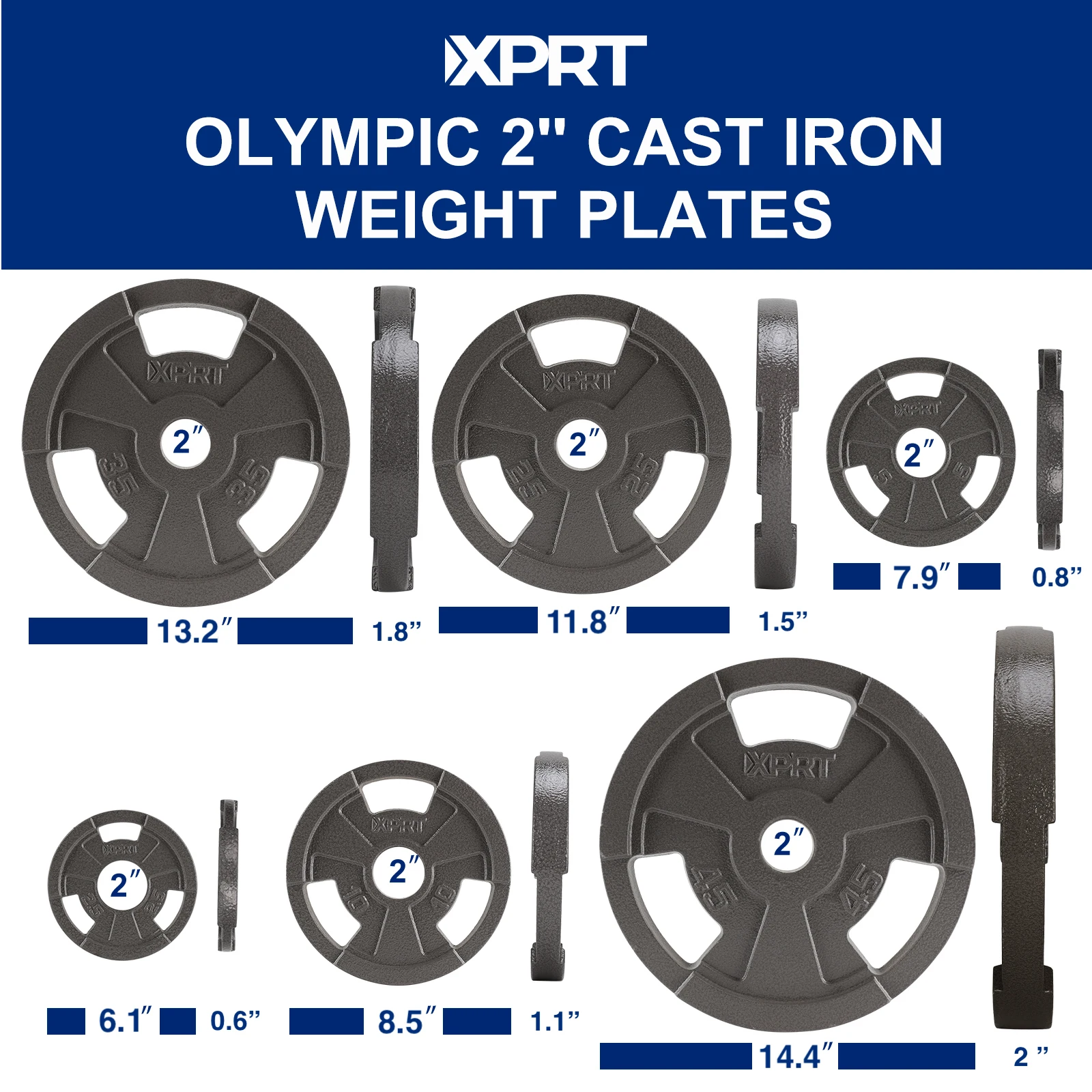 Wholesale Bodybuilding Fitness Durable Cast Iron weight Plates 2 inch 5kg metal Gym Equipment Powerlifting pound Weight Plates