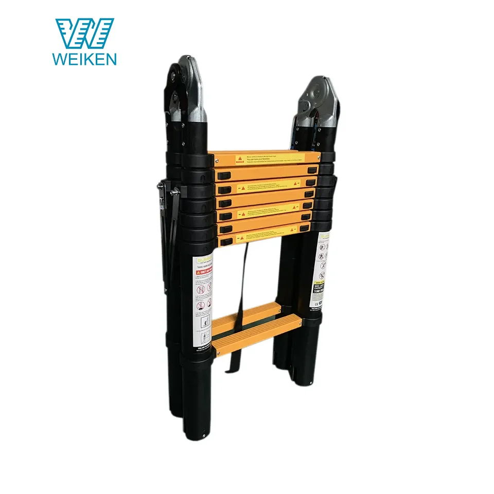 Ladder Manufacturers Black and Yellow Telescopic Ladder Joint Extension Aluminum Ladder Material