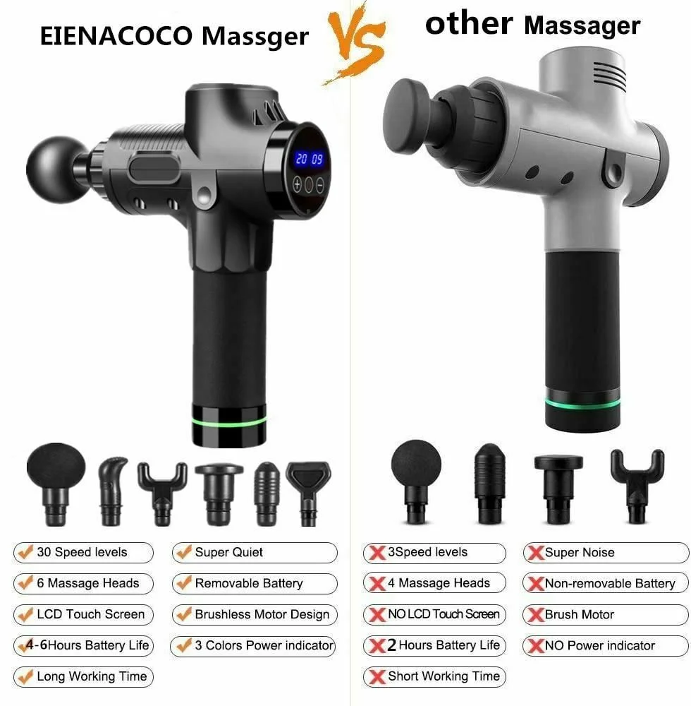 2023 Dropshipping Sports Vibration Body Deep Tissue Booster 30 Speed Lcd Screen Fascia Percussion Massager Muscle Massage Gun