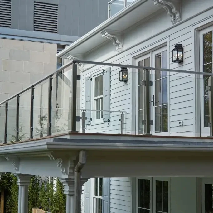 Hot sale Modern and Durable  Side or Floor Mounted Balcony Balustrade Glass Railing with 12mm Tempered Glass for U.S. and Canada
