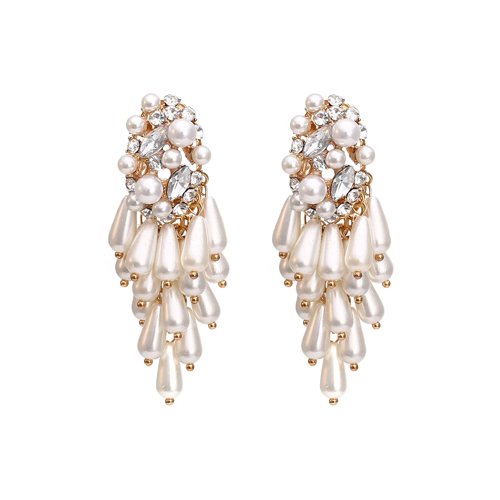 Pearl Earrings for Women Dangle Pearls Earrings Studs Gold Pendant Chandelier Earrings Statement Boho Drop Ear rings Jewelry