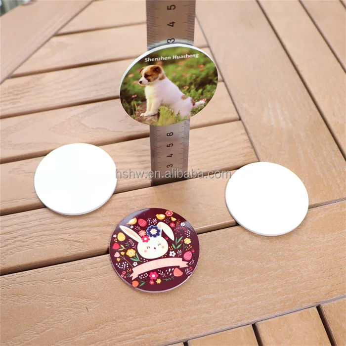 MDFSUB in stock 2mm round shape Sublimation Magnet Blanks Photo Printable plastic blank Sublimation Fridge Magnet