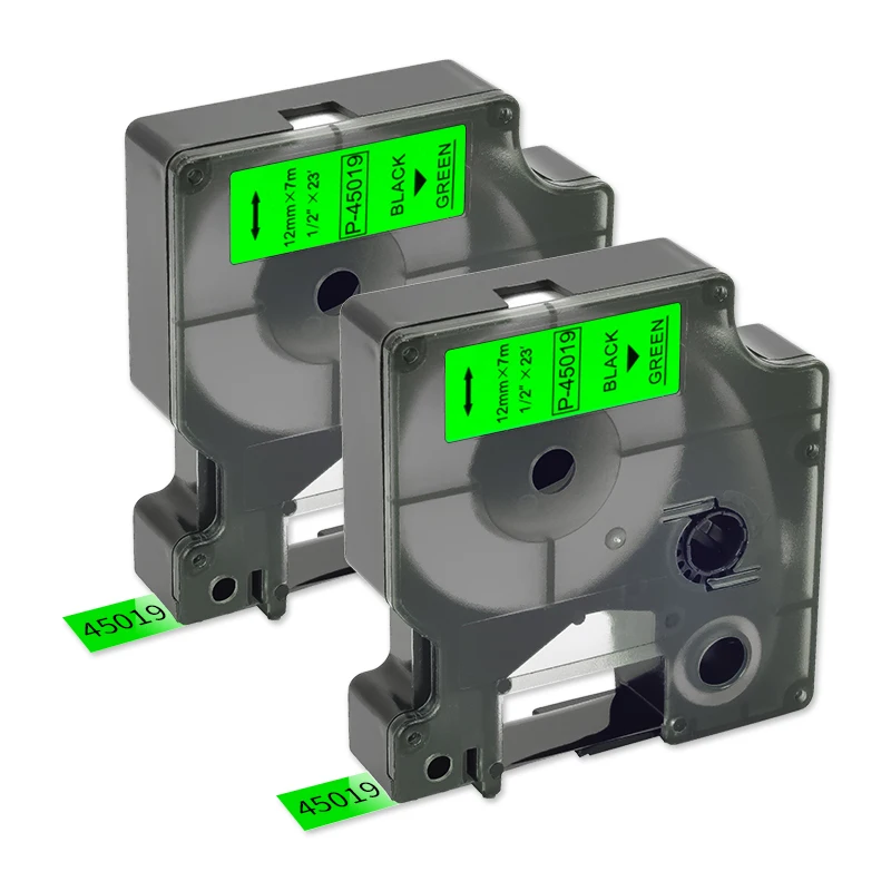 compatible dymo label tape 45019 Black on Green 12mm dymo d1 labels for LM160 printer