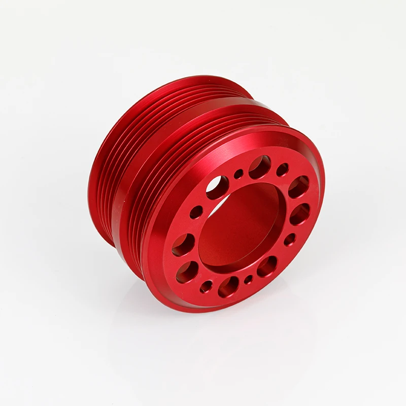 Professional Manufacturer  CNC aluminum V flat belt pulley auto engine cooling fan pulley custom CNC machining service