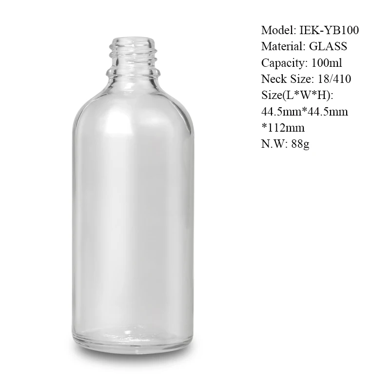 Idealpak Wholesale Empty Clear Cosmetic Container Buy Glass Bottle 100ml China for Essential Oil Reed Aroma Diffuser