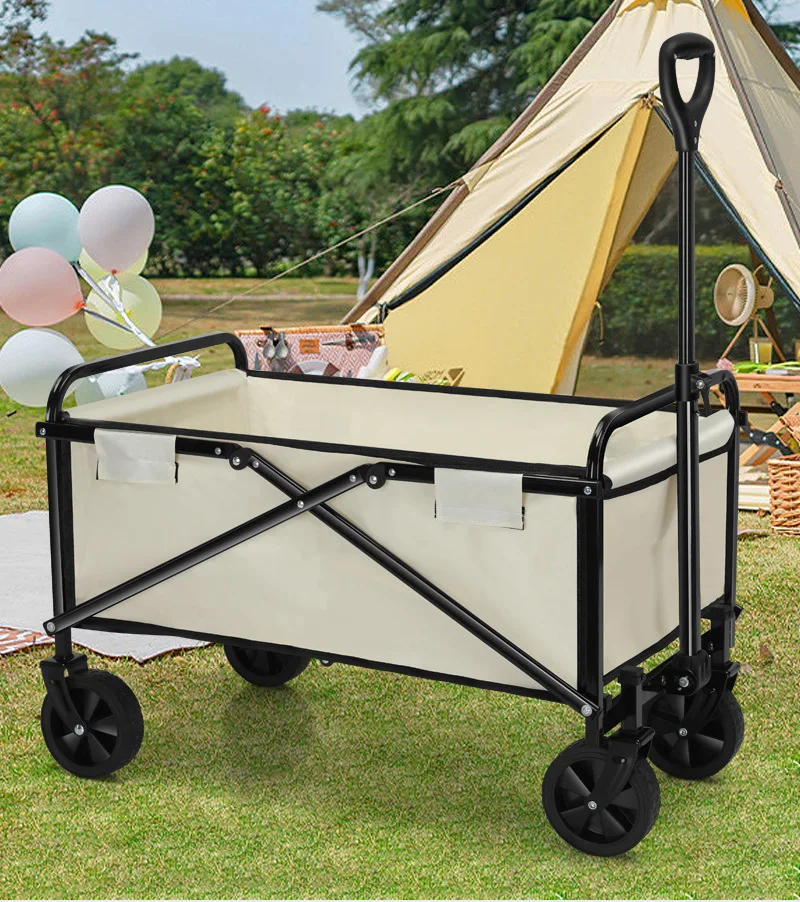 Outdoor camping  trailer foldable stall trolley hand pull travel camping picnic trolley