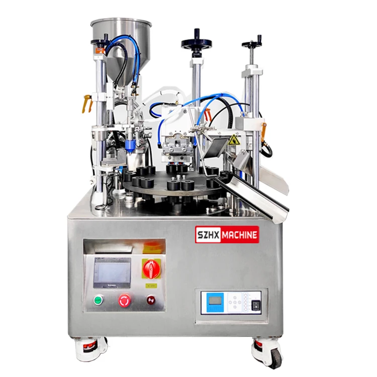 Semi-Automatic Rotary Type Cosmetic Cream Plastic Tube Filling and Sealing Machine