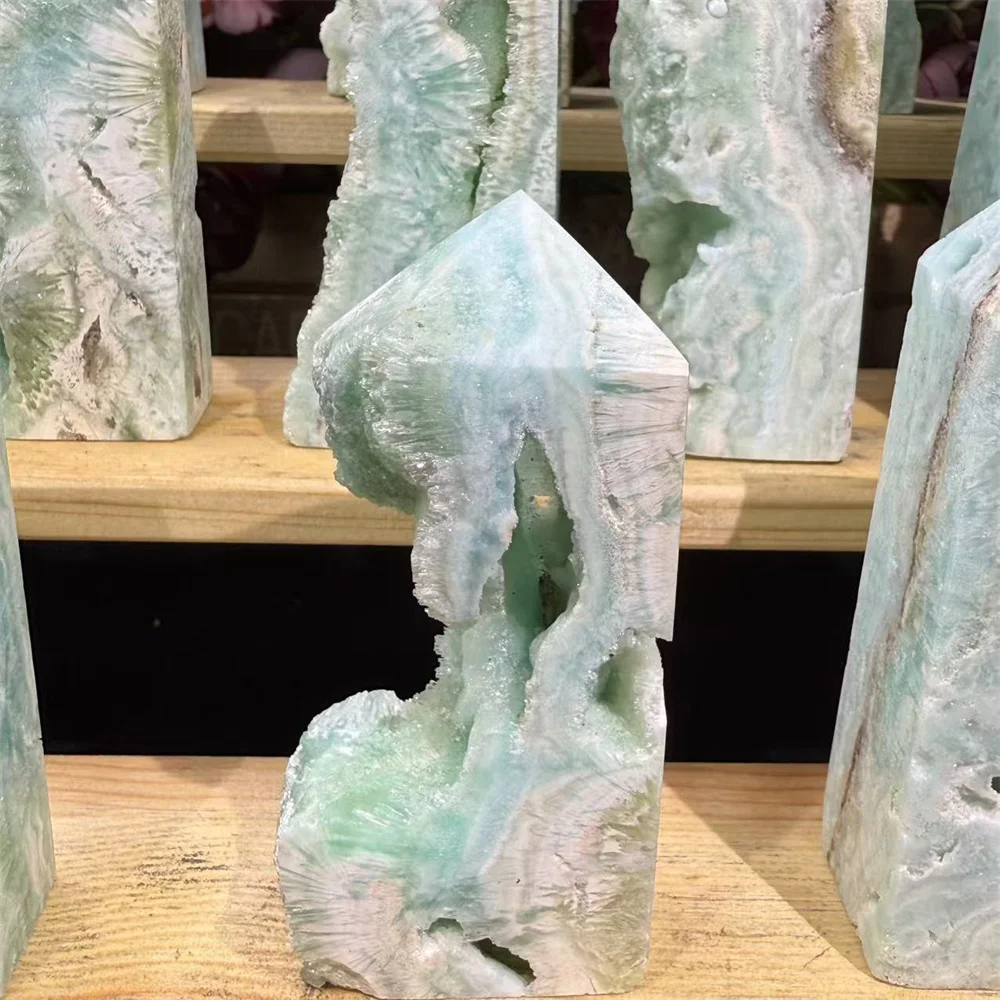 Wholesale Natural Carved High Quality Crystal Hemimorphite Point For Home Decoration