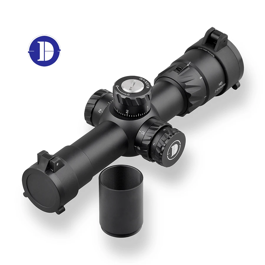 DISCOVEYROPT OEM Cheap LPVO Telescopic Scope Tactical 2-12x24 IR SFP Red Illuminator Compact Hunting Optical Scope
