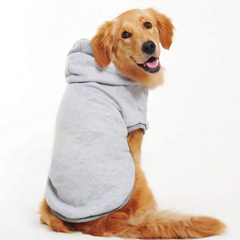 Solid Dog Jacket Coat Hoodies Sweatshirt pet Clothes for  Medium Large Dogs Labrador French Bulldog Yorkshire Outfit S-9XL