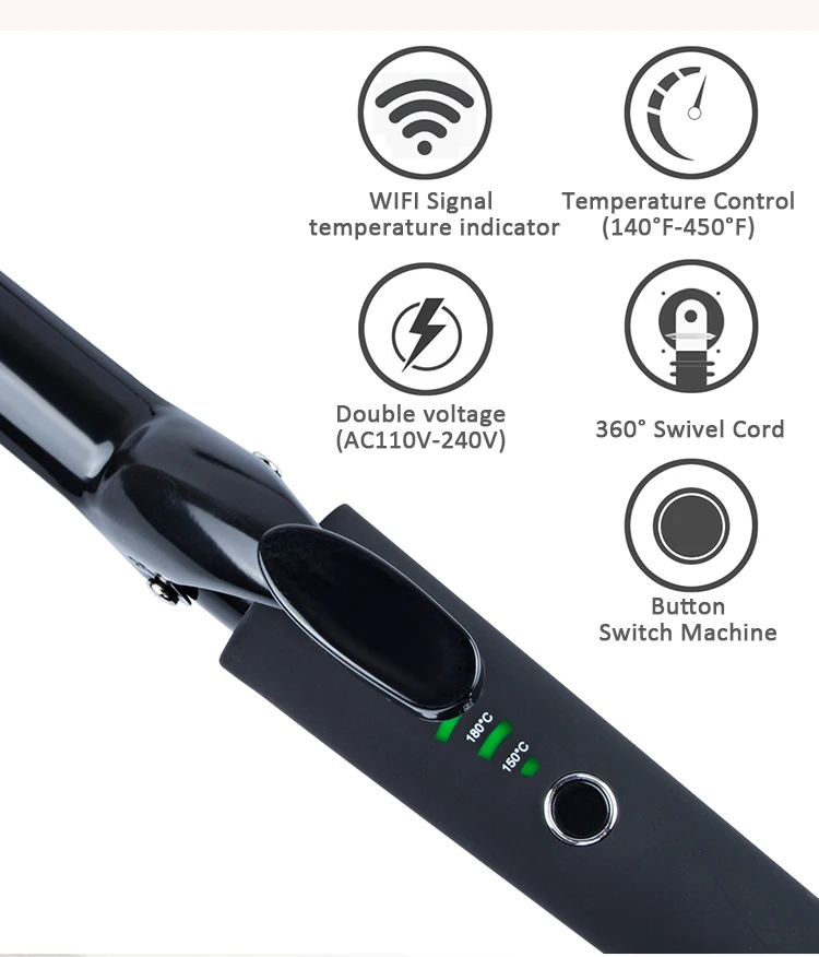 Wholesale Electric Crimper Iron Lcd Display Curling Iron Hair Curler For Hair Styling Tools