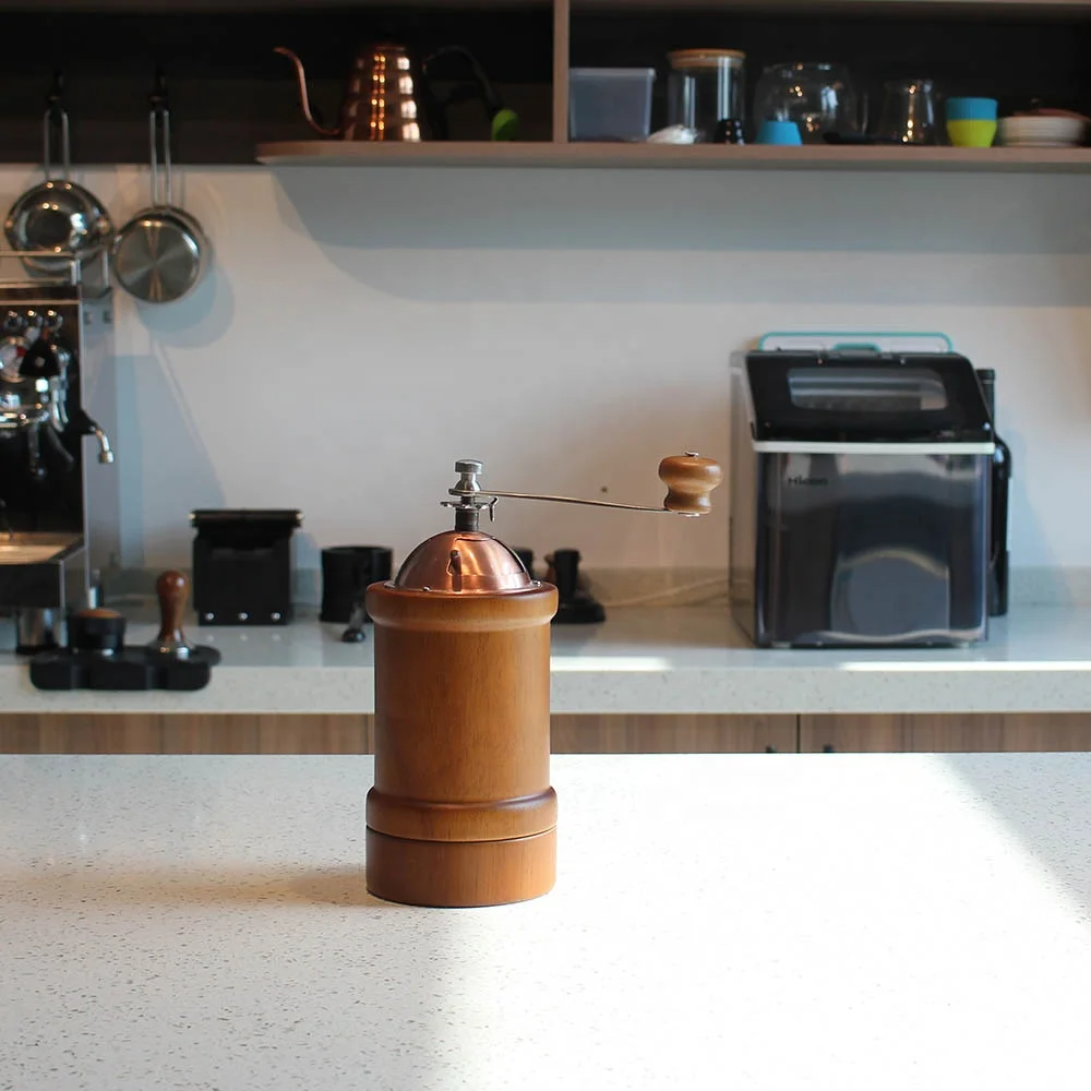 Bamboo Manual Coffee Bean Grinder with durable Burr