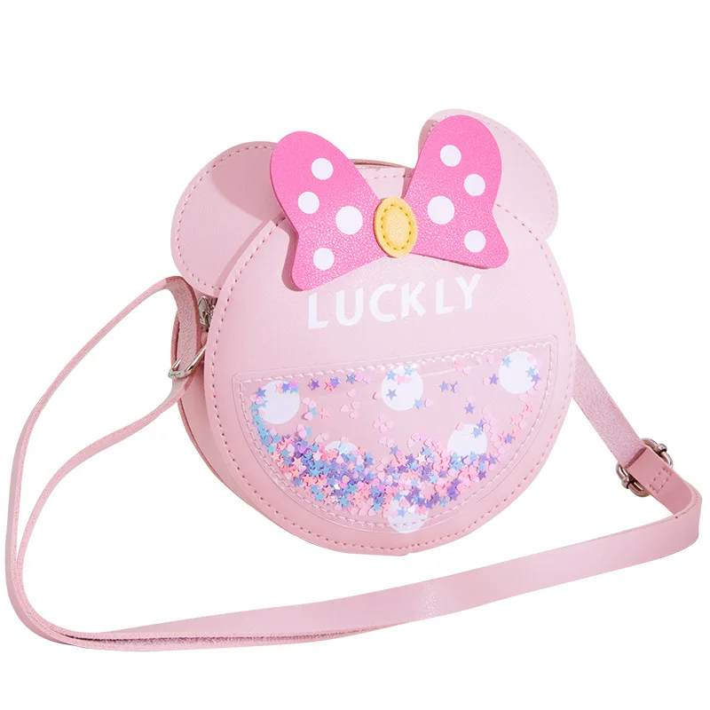 Messenger Bags Custom Cartoon Mini Girls Purses Wallet PU Kids Shoulder Bags Wholesale Mickey Shape Sequin Waterproof Fashion
