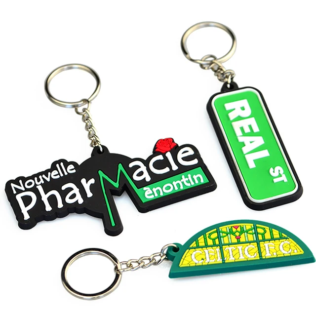 Wholesale Custom 2d 3d Soft Rubber Key Chain Silicone Keyring Plastic Pvc Key Holder Chain Personalised Logo Fashion Keychains