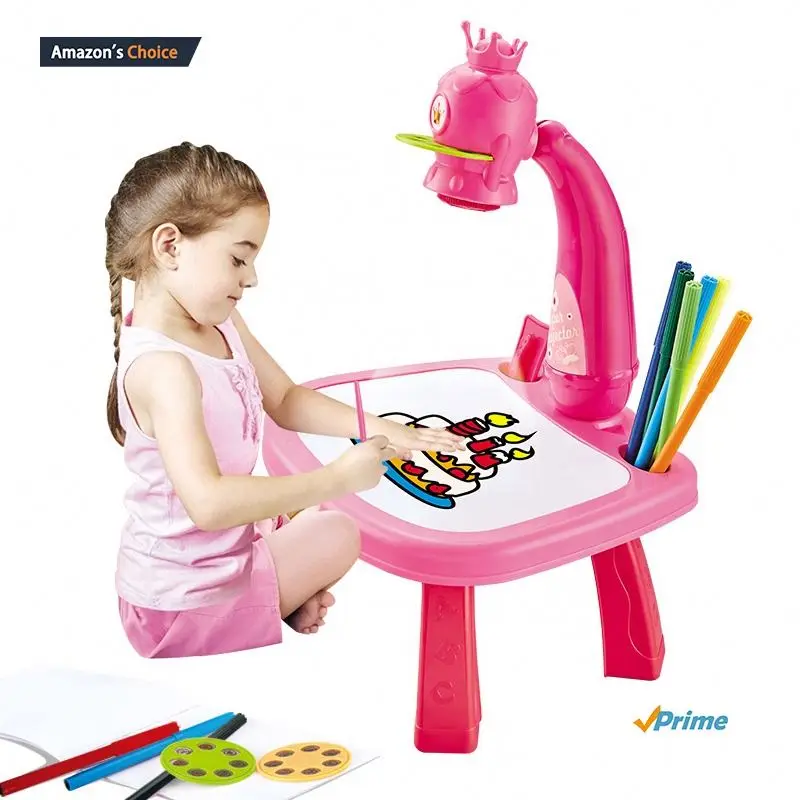 wholesale Hot Selling Educational LED Kid Magic Draw Drawing Board with LED  Projection Painting Table for Kids Tablet Toys