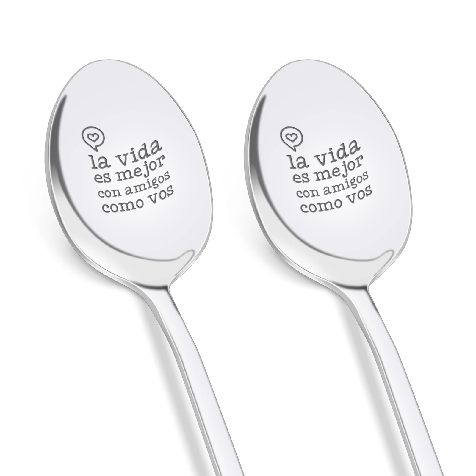 Spanish la vida  es mejor con amigos como vos big Stainless Steel Spoon gift multifunctional spoon