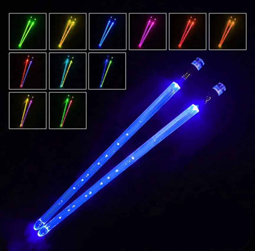 Rechargeable Electronic Drumstick With Open Button Light Color With Each Beat For Performance