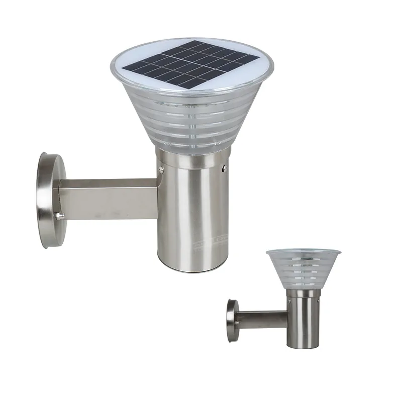 ALLTOP High Brightness stainless Steel Wall Mounted Outdoor Courtyard Garden 5W Solar Powered Wall Led Light