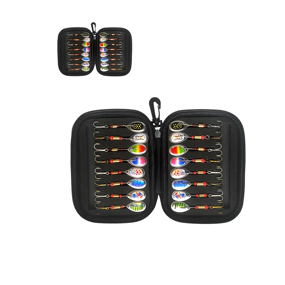 Metal Spoon Spinner Fishing Lure 16pcs Set Spoonbait Crankbaits Fishing Wobblers for Pike Crochet Kit Artificial Bait