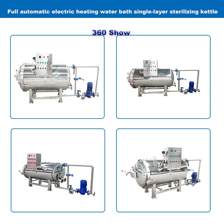 PLC Control Full Automatic Sterilizing Machine For Canned Food Bottle Water Spraying Retort Machine