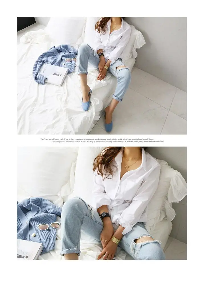 2023 Popular Design Pure Color Women Blouse Blouse White Shirt