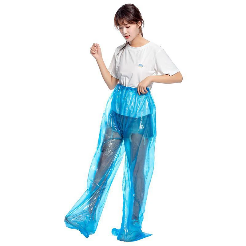 manufacturers direct selling thicken Plastic Waterproof Blue outdoor disposable pe rain pants