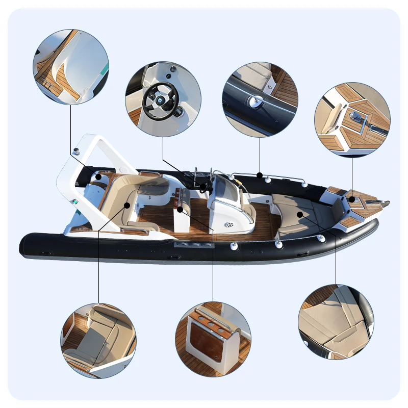 Haohai Raft Jet Sailing Rubber Small Bateau Center Console Aluminio New Pvc Racing Barcavetroresin Rib Boat For Entertainment