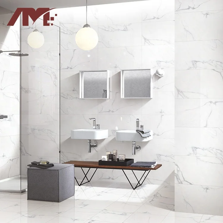 white ceramic bathroom homogenous polished glazed porcelain wall tile