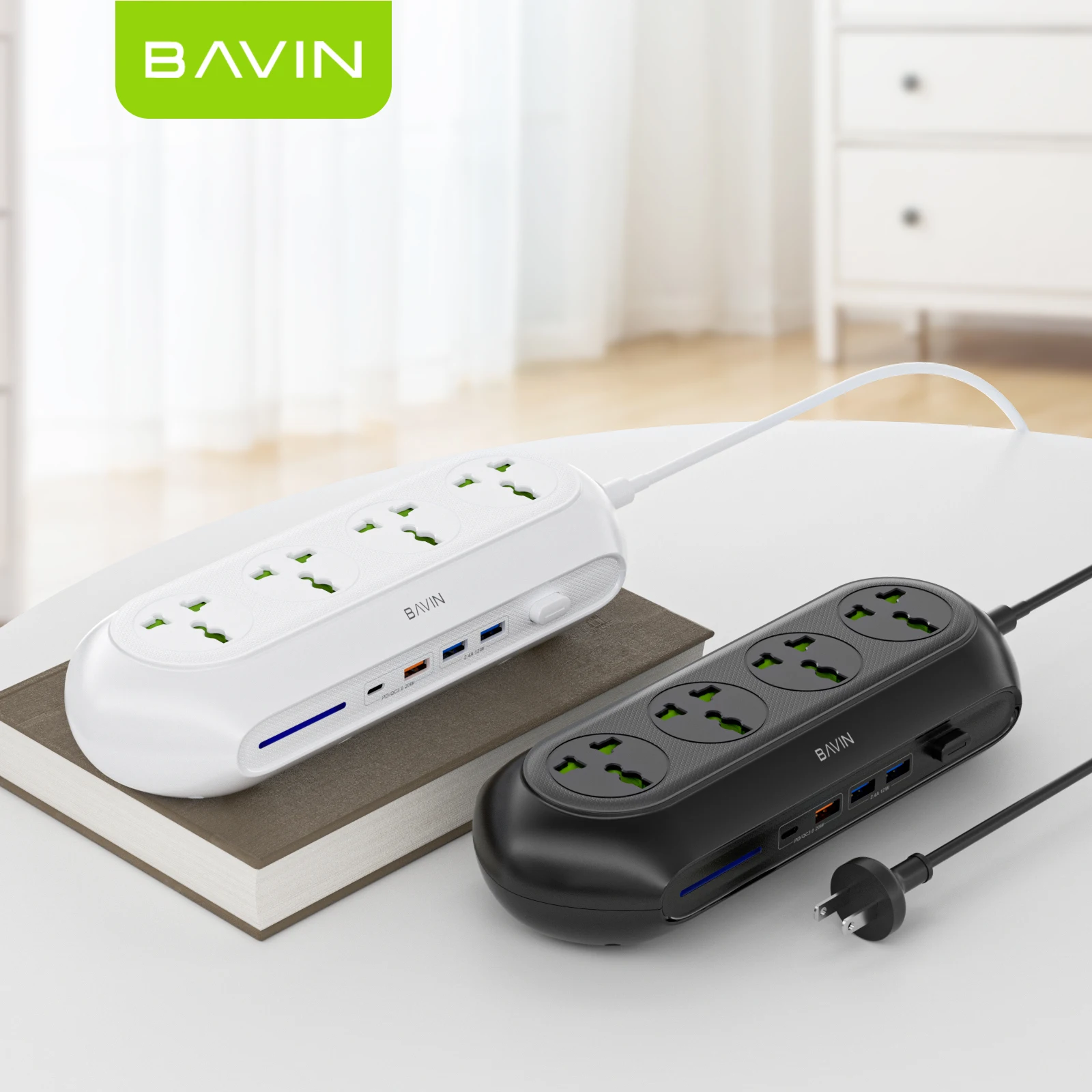 BAVIN  4 Ports USB PD Fast Charging Portable Office Home Laptop Desktop Mobile Cell Phone Power Socket PC823