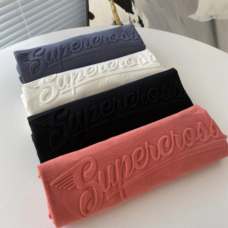 High Quality 3d Embossed t Shirt Manufacturer Premium Supima Cotton T-shirt Graphic tee Custom Logo Heavyweight tshirt t Shirt
