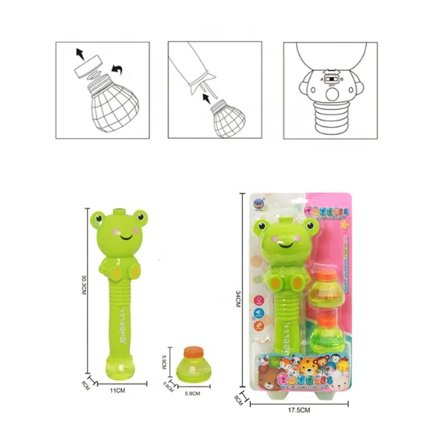 Hot selling cartoon bubble kids toys interesting  bubble gun machine with music and light