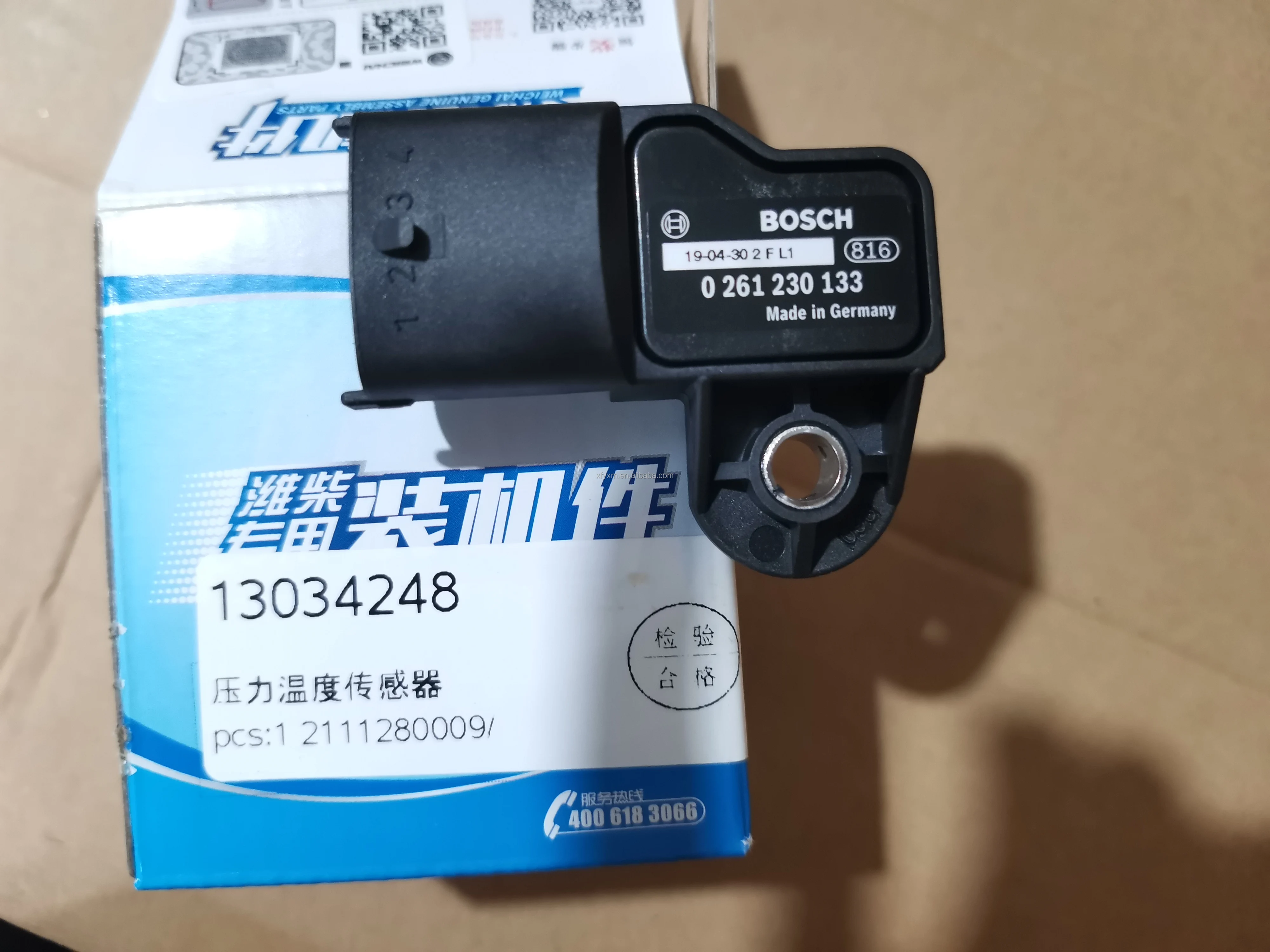 Original Weichai Bus Spare Parts Temperature Air Pressure Transducer Sensor 0261230133 For Universal Bus