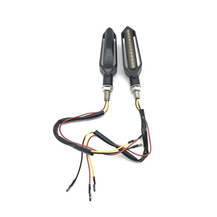 Universal Double Side Flowing Turn Signals Motorcycle Turn Signal Light Flashing Blinker Turn Signal Indicator LED Strobe