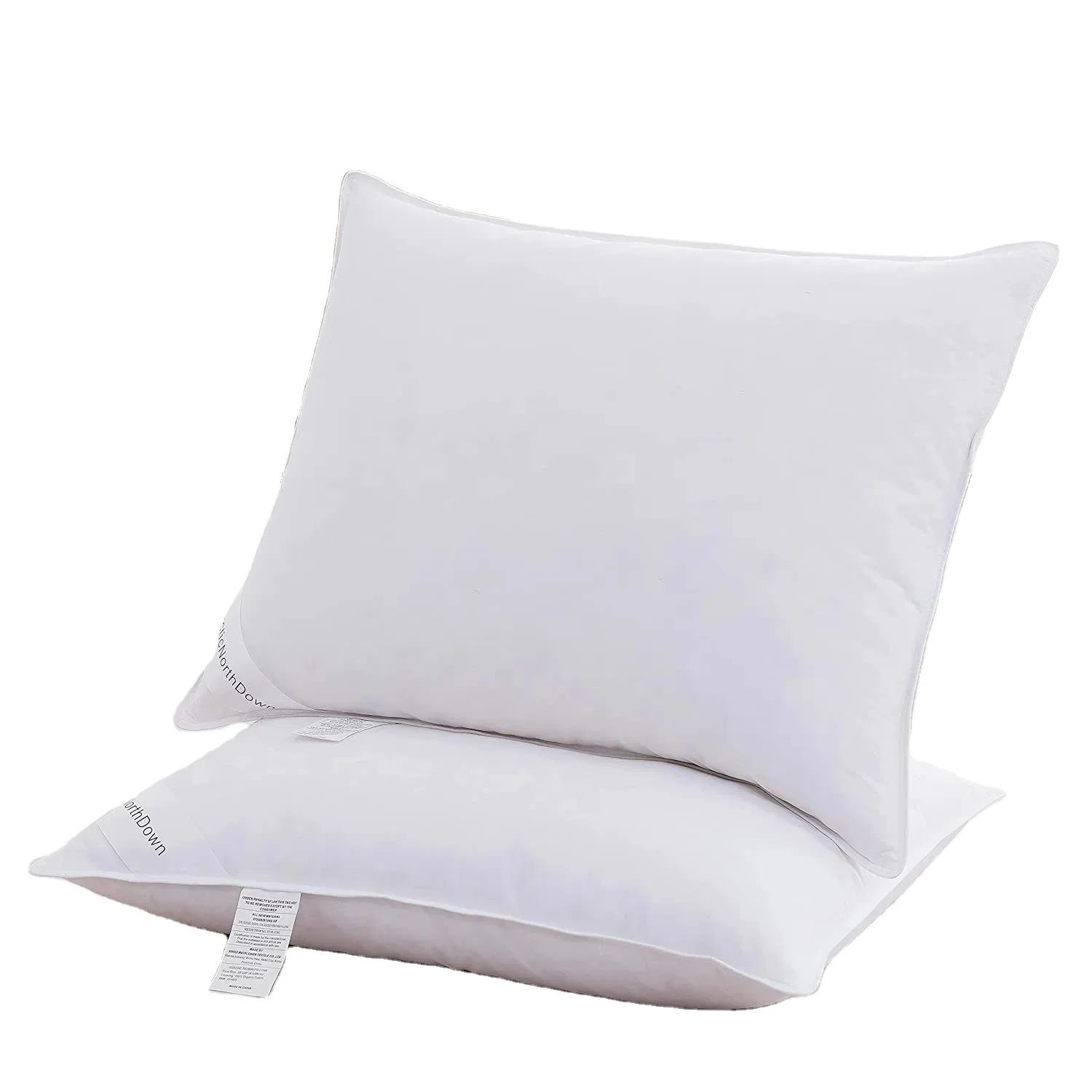 5-star luxury hotel 2-4cm goose feather sleeping pillow, white goose feather bed neck pillow, wholesale hotel feather bed Pilo