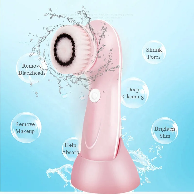 3 in 1 Electric Rotating Facial Spin Brush Waterproof Face Exfoliating Brush Facial Cleansing Brush