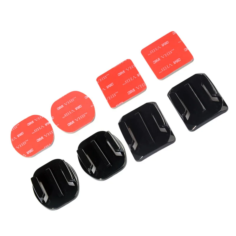Go Pro Kits 2x Flat 2x Curved Mounts 4x 3M Adhesive pads for GoPro Hero 5 4 3 2 SJCAM SJ4000 SJ5000 SJ5000x EKEN H9 Xiaomi Yi