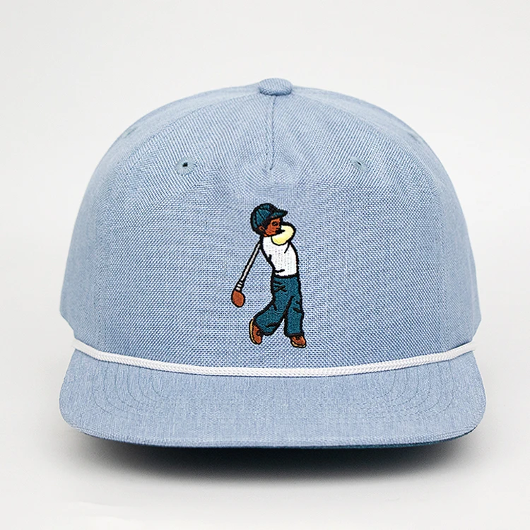 5 panel men women vintage cap embroidered unstructured snapback hats wholesale hip hop custom rope hat snapback