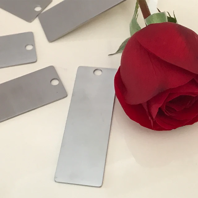 Personalized metal label tags silver square fashion custom blank name tags