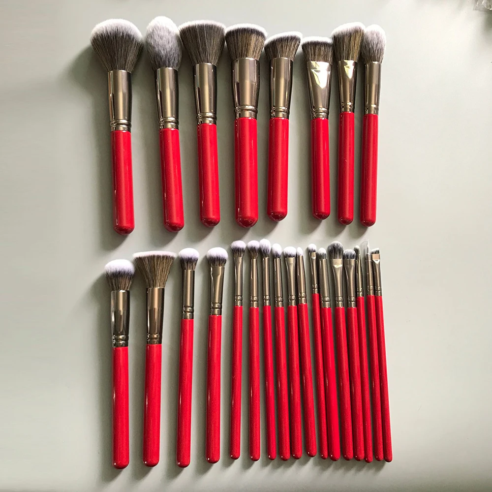 25pcs wooden handle rainbow hair makeup & tools private label make up brush set could help you get a color makeup