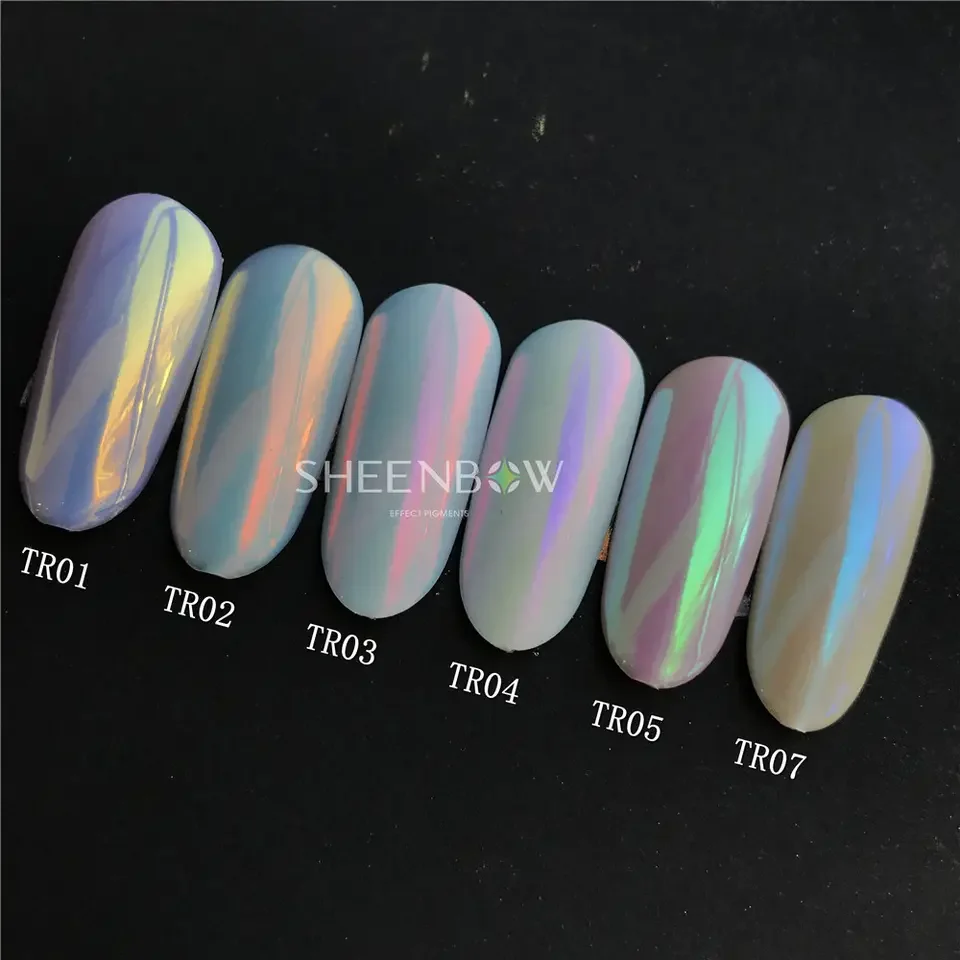 Sheenbow Mirror Effect Powder  Aurora powder Chrome Pigment Nail Glitters powders Customize Private Label For Nail Art