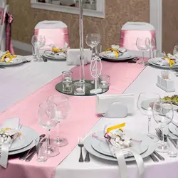 Satin Table Runner Long Bright Silk and Smooth Fabric Party Table Runner for Wedding Banquet Party Decoration